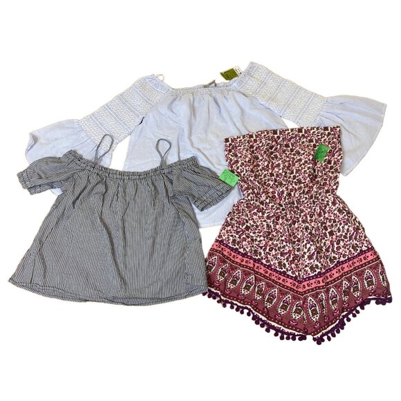 Heart Hips S & Mimi Chica XS Women Tops With Sweet Rain S Boho Romper Cotton & R - Picture 1 of 7